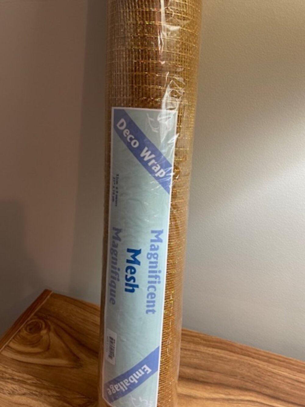 Mesh Ribbon 21 Inch X 10 Yards (30 Feet) Gold Foil NWT - Sealed